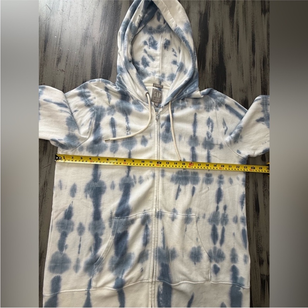 GAP Blue and White Tie-Dye Zip Hoodie - Picture 3 of 5